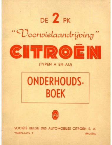1954 CITROEN 2CV INSTRUCTIEBOEKJE NEDERLANDS