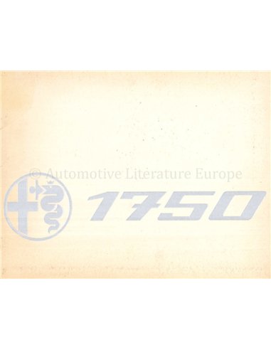 1968 ALFA ROMEO 1750 BERLINA BROCHURE FRENCH
