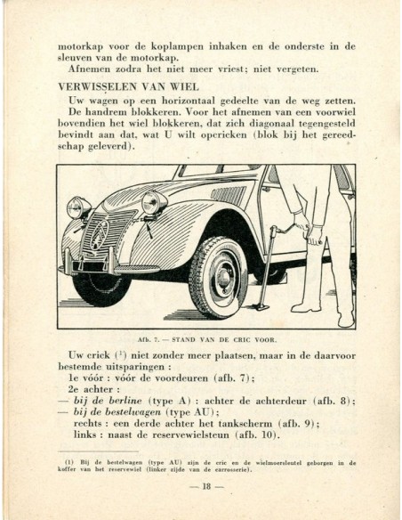 1954 CITROEN 2CV INSTRUCTIEBOEKJE NEDERLANDS