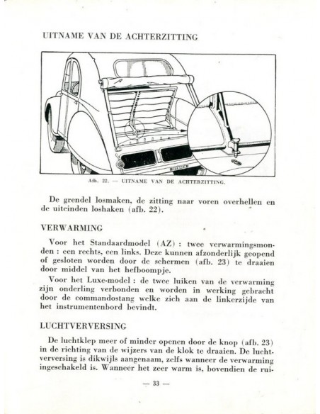 1959 CITROEN 2CV INSTRUCTIEBOEKJE NEDERLANDS