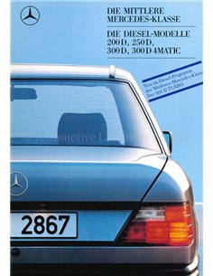 1987 MERCEDES BENZ E KLASSE DIESEL PROSPEKT DEUTSCH