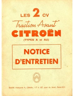 1953 CITROEN 2CV INSTRUCTIEBOEKJE FRANS