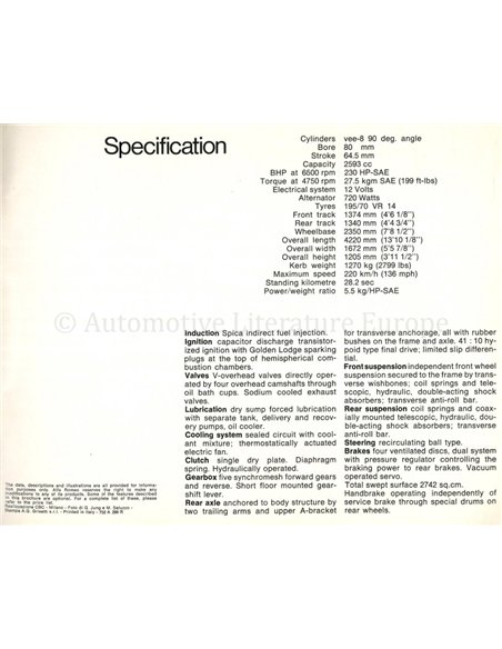 1975 ALFA ROMEO MONTREAL PROSPEKT ENGLISCH