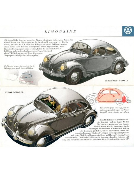 1955 VOLKSWAGEN KEVER BROCHURE DUITS