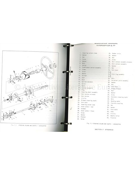 1970 JENSEN INTERCEPTOR | FF WERKSTATTHANDBUCH ENGLISCH