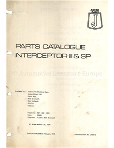 1975 JENSEN INTERCEPTOR III | S.P. SPARE PARTS CATALOG ENGLISH 2