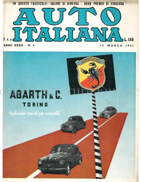 1951 AUTO ITALIANA MAGAZINE 5 ITALIAN