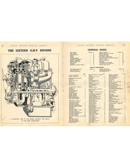 1948 AUSTIN TWELVE | SIXTEEN WERKSTATTHANDBUCH ENGLISCH