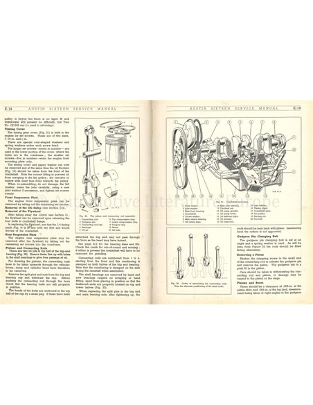 1948 AUSTIN TWELVE | SIXTEEN WERKSTATTHANDBUCH ENGLISCH