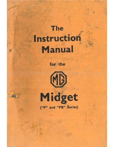 1945 MG MIDGET OWNERS MANUAL ENGLISH 