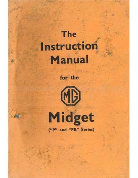 1945 MG MIDGET OWNERS MANUAL ENGLISH 