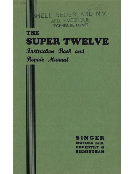 1948 SINGER TWELVE OWNERS MANUAL ENGLISH