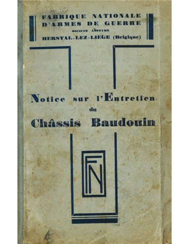 1935 FN TYPE 42 PRINCE BAUDOUIN OWNERS MANUAL FRENCH