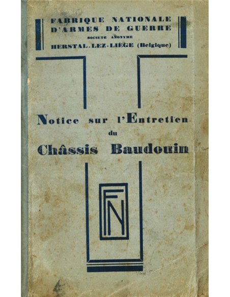 1935 FN TYPE 42 PRINCE BAUDOUIN OWNERS MANUAL FRENCH