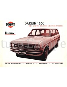 1971 DATSUN 1200 STATION WAGON DATENBLATT NIEDERLÄNDISCH
