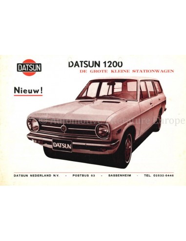 1971 DATSUN 1200 STATION WAGON LEAFLET NEDERLANDS