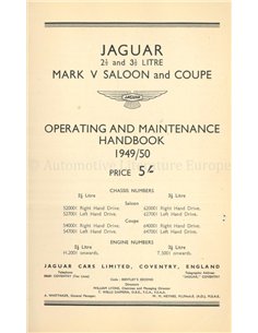 1949-1950 JAGUAR MK V 2.5 | 3.5 INSTRUCTIEBOEKJE ENGELS 2