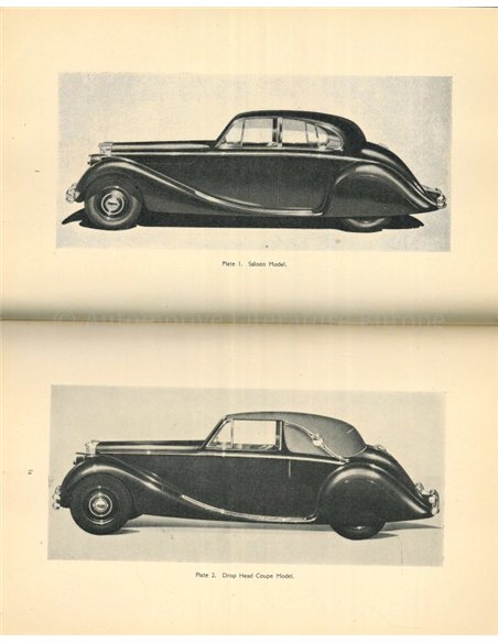 1949-1950 JAGUAR MK V 2.5 | 3.5 BETRIEBSANLEITUNG ENGLISCH