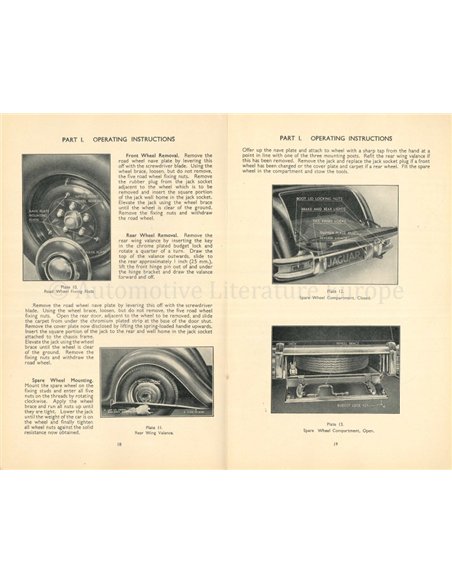 1949-1950 JAGUAR MK V 2.5 | 3.5 BETRIEBSANLEITUNG ENGLISCH
