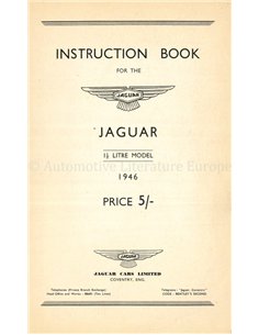 1946 JAGUAR 1.5 LITER BETRIEBSANLEITUNG ENGLISCH 2
