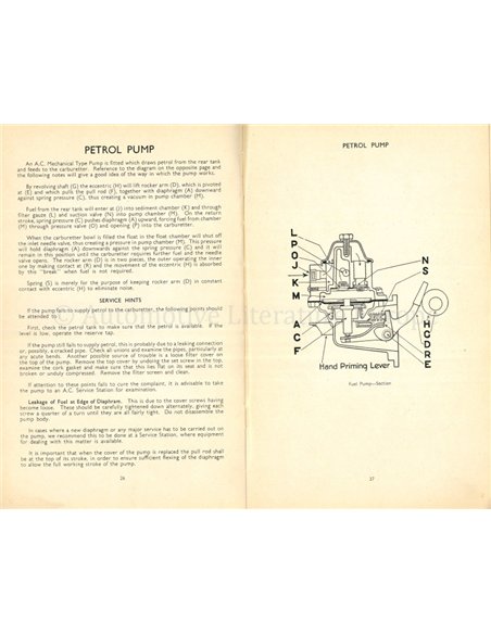 1946 JAGUAR 1.5 LITER INSTRUCTIEBOEKJE ENGELS