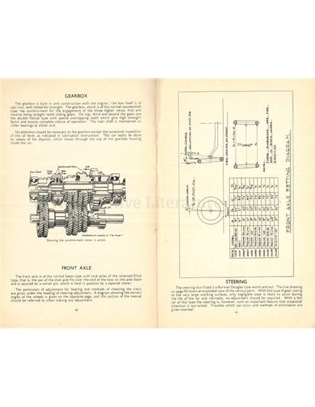 1946 JAGUAR 1.5 LITER INSTRUCTIEBOEKJE ENGELS