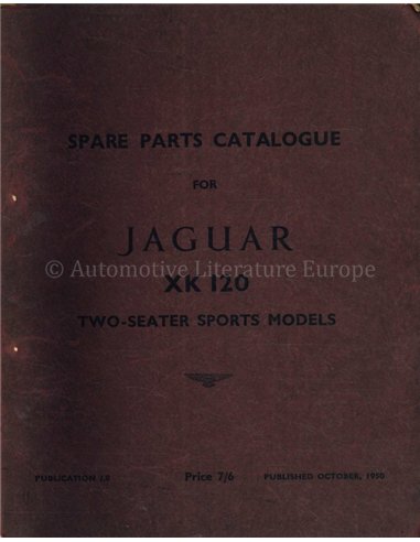 1950 JAGUAR XK 120 ERSATZTEILKATALOG ENGLISCH