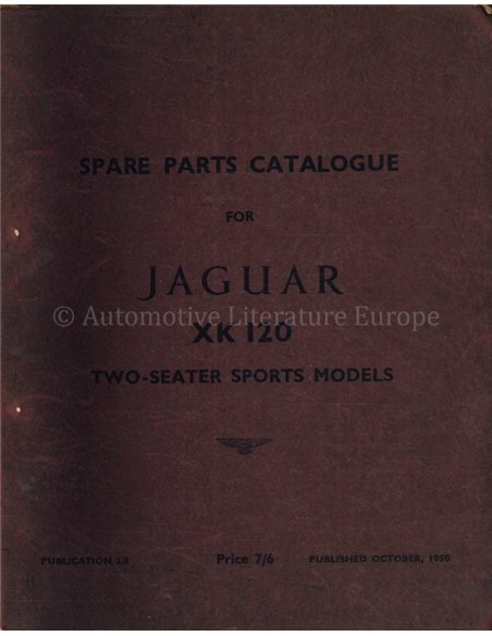 1950 JAGUAR XK 120 SPARE PARTS CATLOGUE ENGLISH