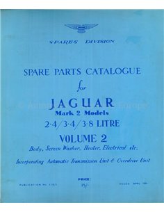 1961 JAGUAR MK2 MODELLE 2.4 | 3.4 | 3.8 ERSATZTEILKATALOG ENGLISCH