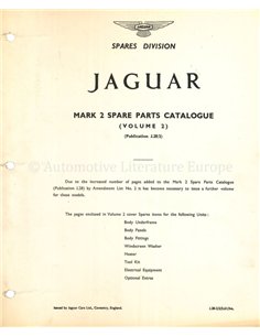1961 JAGUAR MK2 MODELLEN 2.4 | 3.4 | 3.8 ONDERDELEN CATALOGUS ENGELS 2