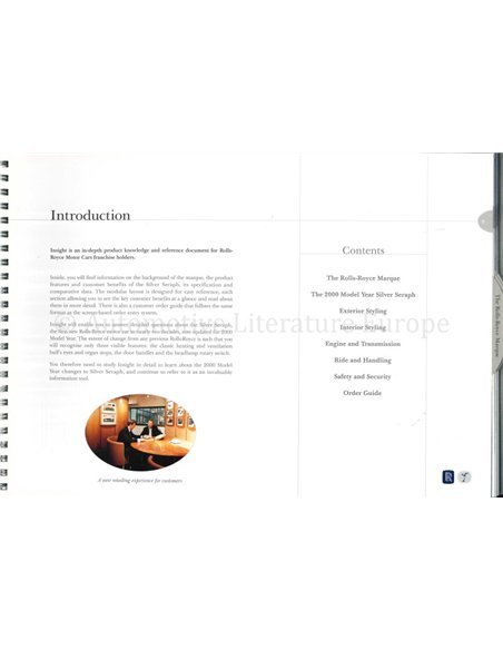 1999 ROLLS ROYCE SILVER SERAPH INSIGHT, INTERNE PROSPEKT ENGLISCH