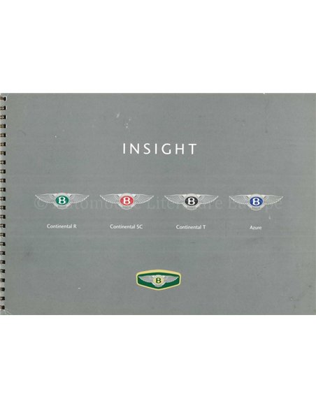 1998 BENTLEY CONTINENTAL (R / SC / T) | AZURE INSIGHT, INTERNE PROSPEKT ENGLISCH