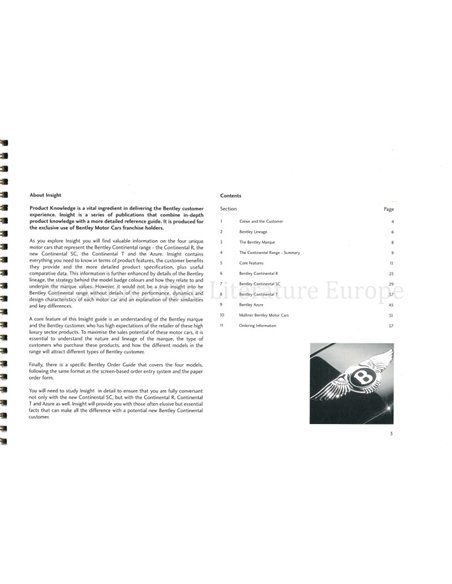 1998 BENTLEY CONTINENTAL (R / SC / T) | AZURE INSIGHT, INTERNE PROSPEKT ENGLISCH