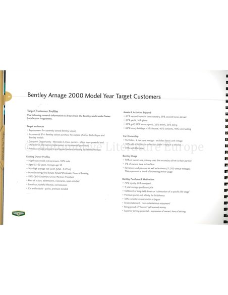 1998 BENTLEY CONTINENTAL (R / SC / T) | AZURE INSIGHT, INTERNE BROCHURE ENGELS