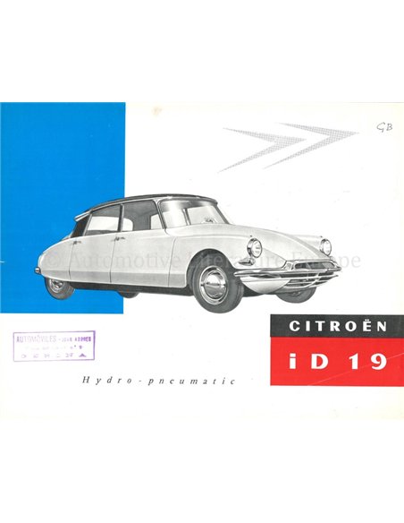 1959 CITROEN ID 19 BROCHURE ENGLISH