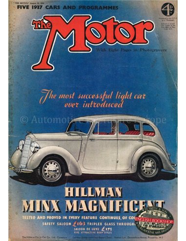 1936 THE MOTOR MAGAZINE 1808 ENGLISCH
