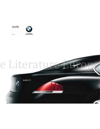 2003 BMW 6ER COUPE PROSPEKT ENGLISCH