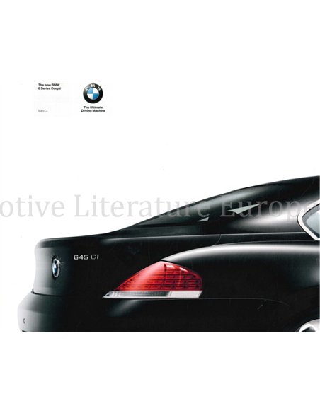 2003 BMW 6 SERIES COUPÉ BROCHURE ENGLISH