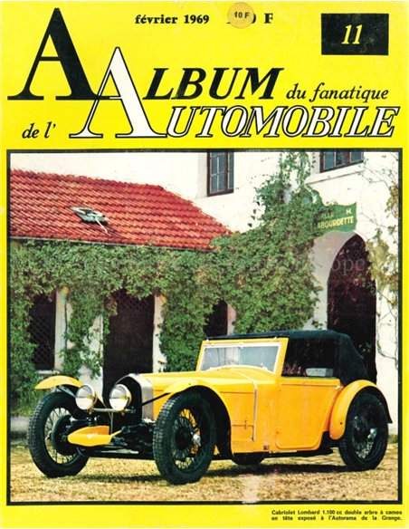 1969 L'ALBUM DU FANATIQUE DE L'AUTOMOBILE MAGAZINE 11 FRANS