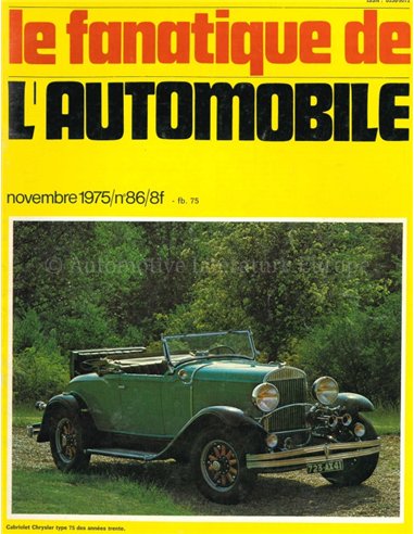 1975 L'ALBUM DU FANATIQUE DE L'AUTOMOBILE' MAGAZINE 86 FRENCH
