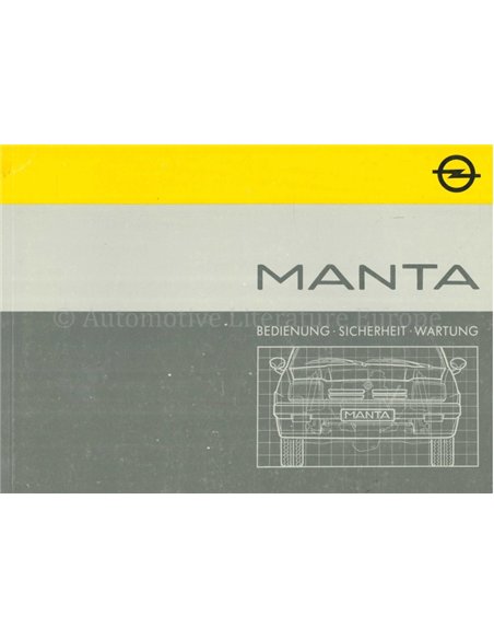 1986 OPEL MANTA INSTRUCTIEBOEKJE DUITS