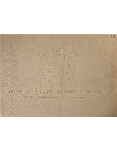 1934 BMW 303 | 315 | 319 BROCHURE NEDERLANDS