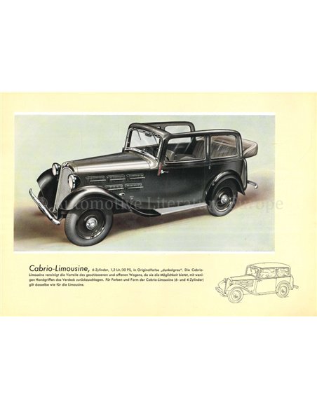 1934 BMW 303 | 315 | 319 BROCHURE NEDERLANDS