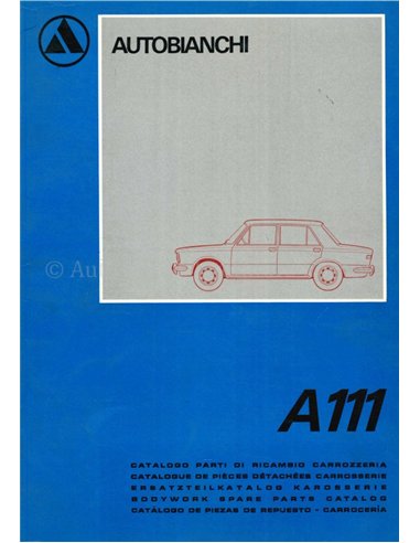 1969 AUTOBIANCHI A111 ONDERDELENHANDBOEK MULTI