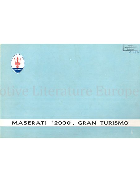 1956 MASERATI A6G 2000 GT BROCHURE ITALIAN