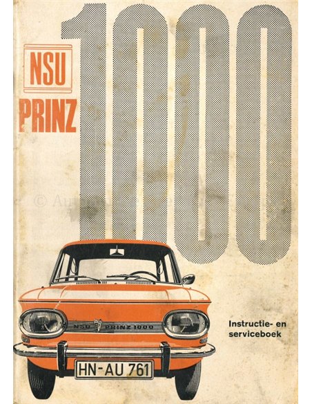 1967 NSU PRINZ 1000 INSTRUCTIEBOEKJE NEDERLANDS