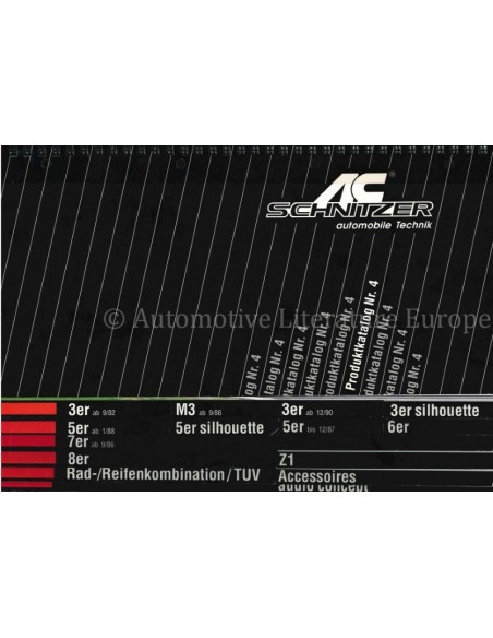 1991 BMW AC SCHNITZER PROGRAMMA BROCHURE DUITS