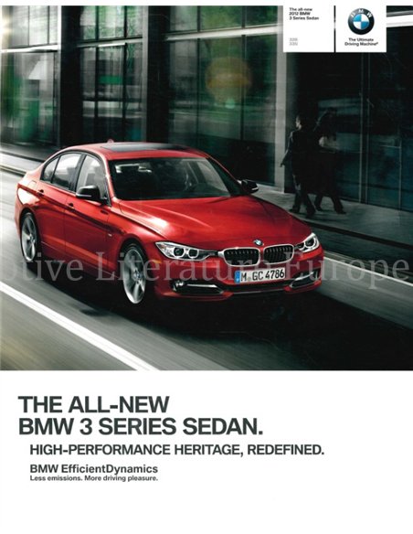 2012 BMW 3 SERIES SALOON BROCHURE ENGLISH (US)