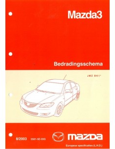 2003 MAZDA 3 BEDRADINGSSCHEMA WERKPLAATSHANDBOEK NEDERLANDS