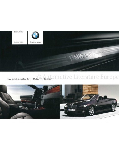 2009 BMW 3 SERIES INDIVIDUAL BROCHURE GERMAN